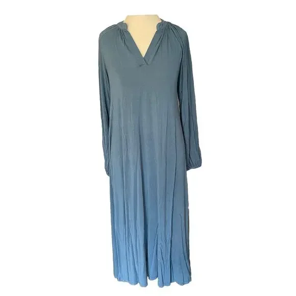 LAKE Pajamas Nightgown XS Oversized Maxi Sleep Blue Soft Comfy Lightweight EUC - Picture 1 of 14